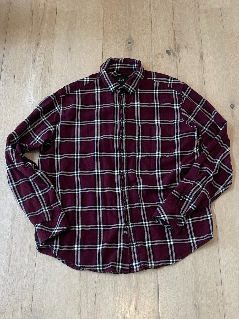 Rails Lennox Plaid Button Down Shirt Burgundy Men’s Medium